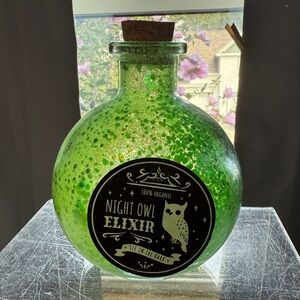 Night Owl Elixir Green Decorative Bottle